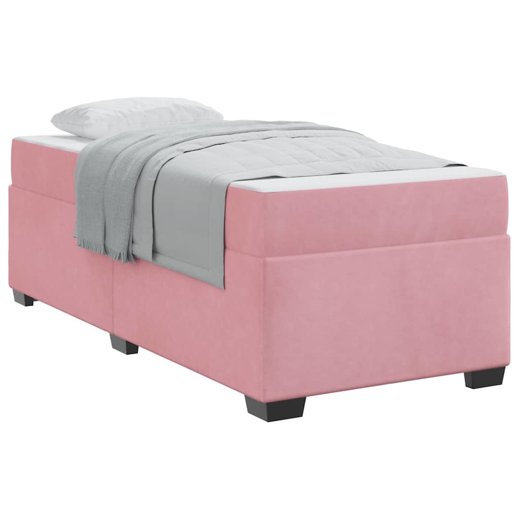 Bettgestell mit Matratze mit Matratze Rosa 80 x 200 cm Samt