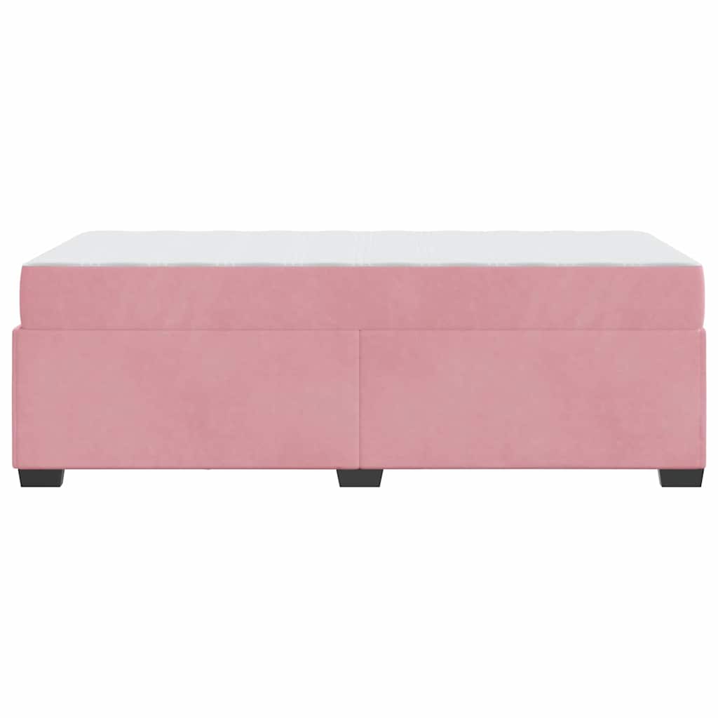 Bettgestell mit Matratze mit Matratze Rosa 80 x 200 cm Samt
