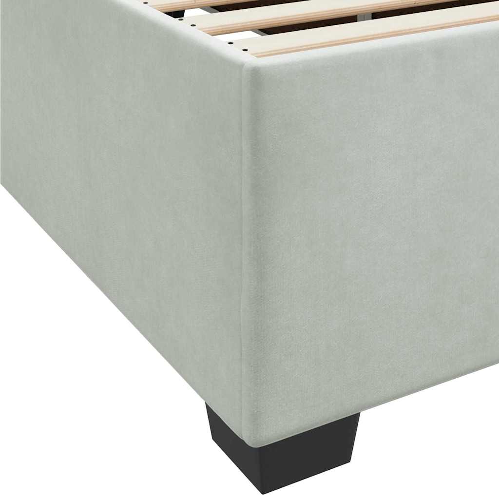 Bettgestell mit Matratze Hellgrau 100 x 200 cm Samt
