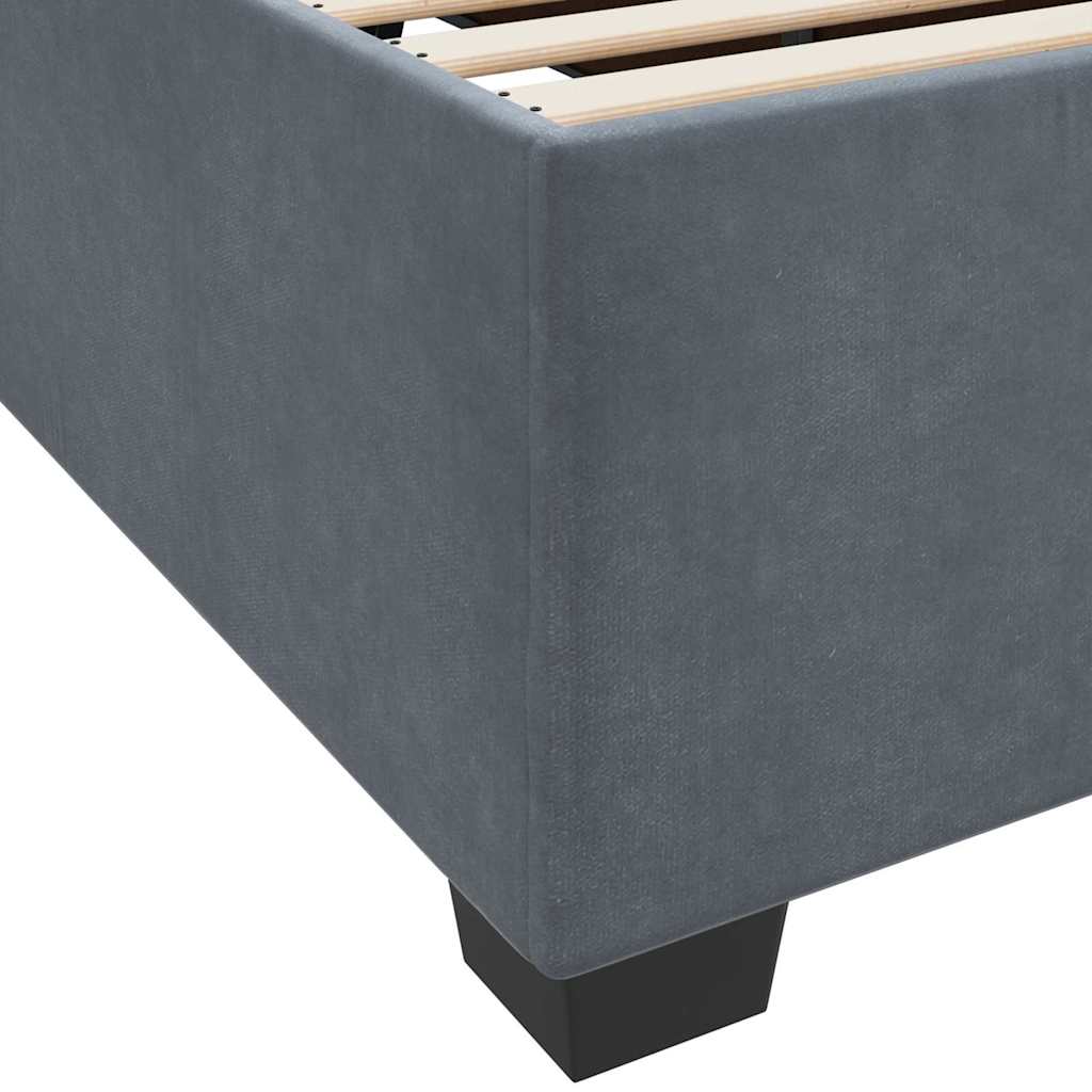 Bettgestell mit Matratze Dunkelgrau 100 x 200 cm Samt