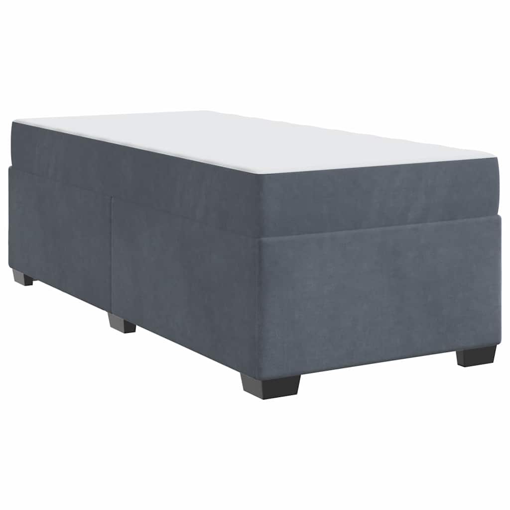 Bettgestell mit Matratze Dunkelgrau 100 x 200 cm Samt