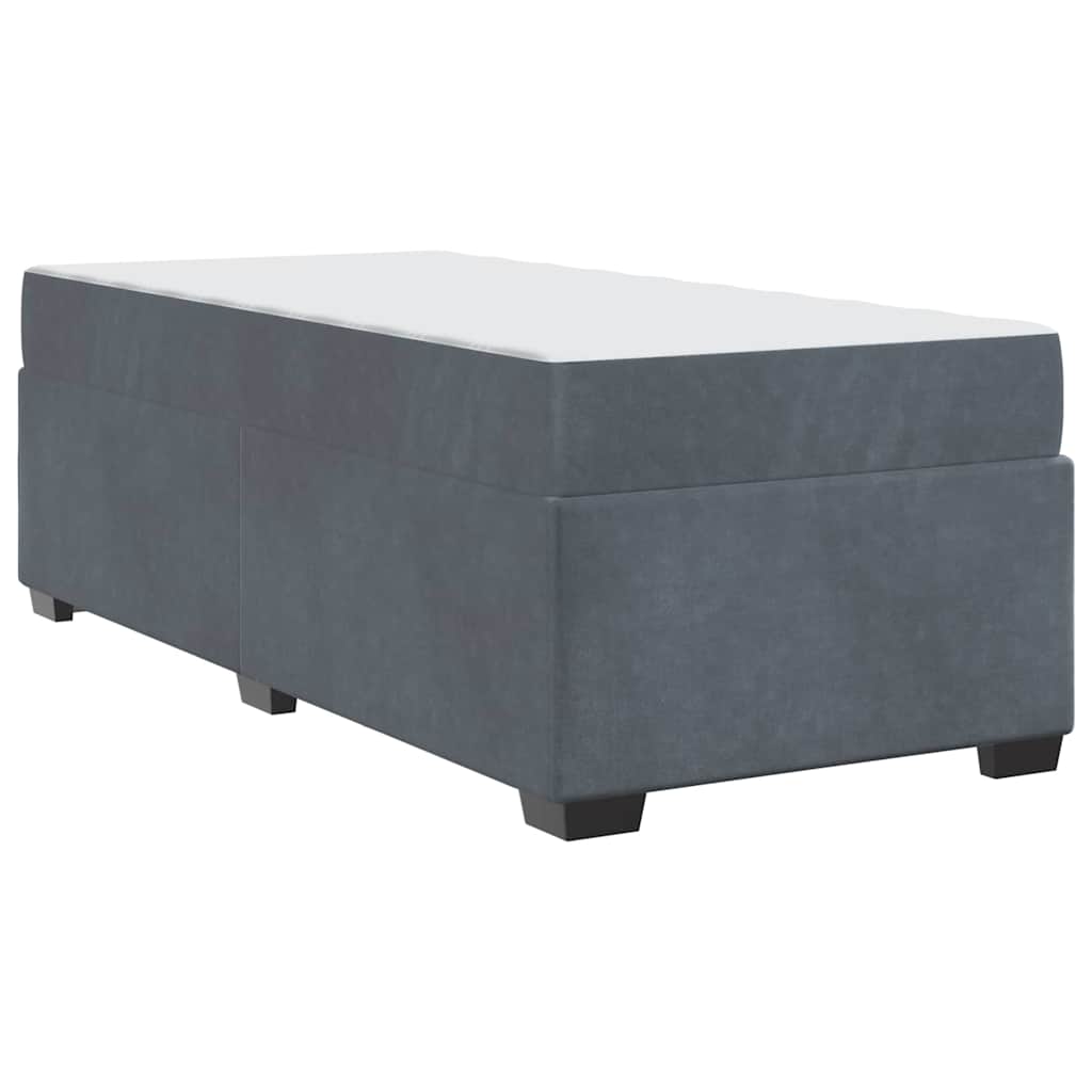 Bettgestell mit Matratze Dunkelgrau 100 x 200 cm Samt