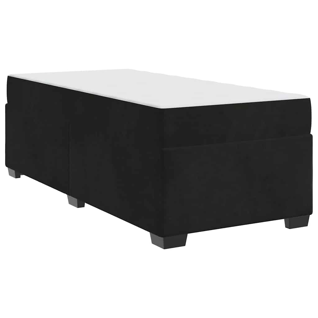 Bettgestell mit Matratze mit Matratze Schwarz 100 x 200 cm Samt