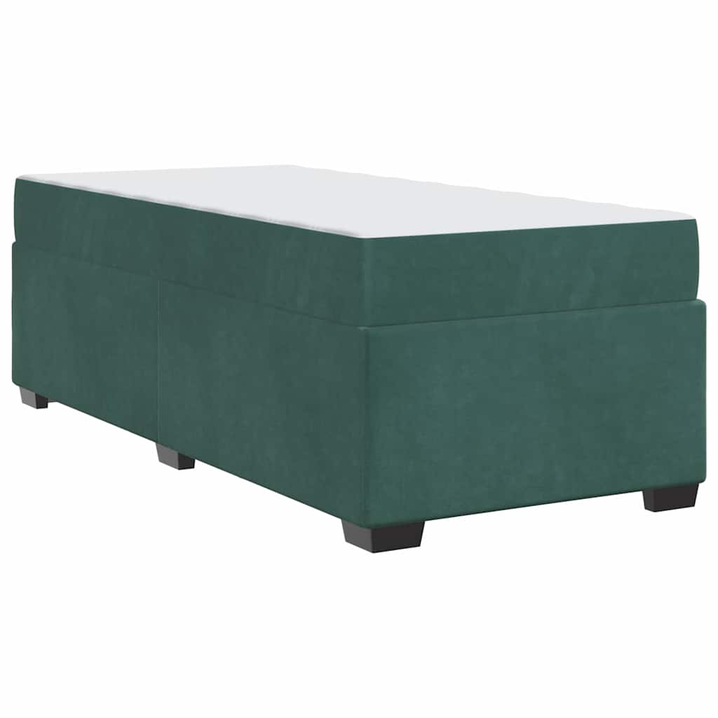 Bettgestell mit Matratze Dunkelgrün 100 x 200 cm Samt