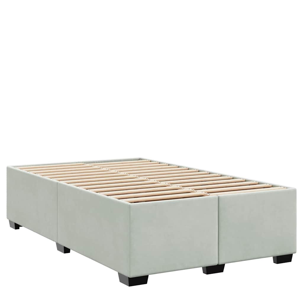 Bettgestell mit Matratze Hellgrau 120 x 190 cm Samt