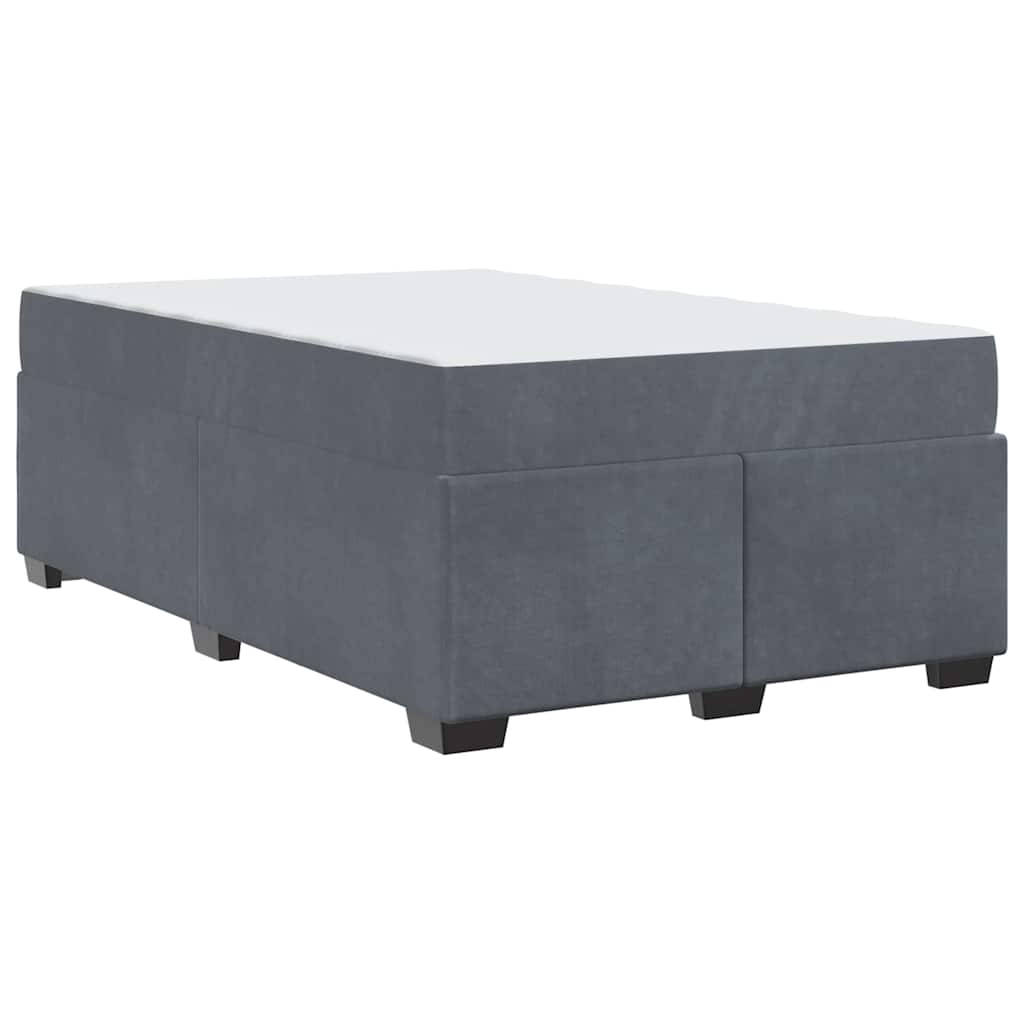 Bettgestell mit Matratze Dunkelgrau 120 x 190 cm Samt