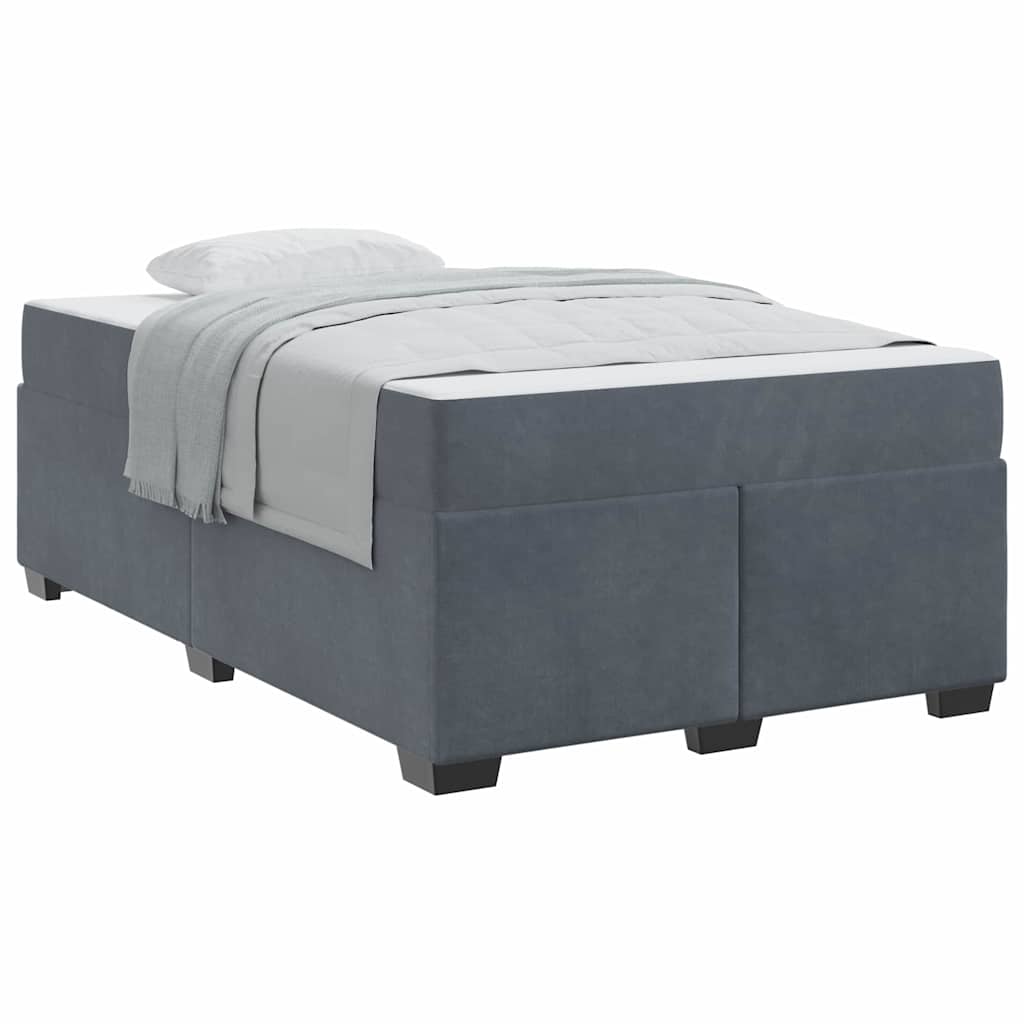 Bettgestell mit Matratze Dunkelgrau 120 x 190 cm Samt