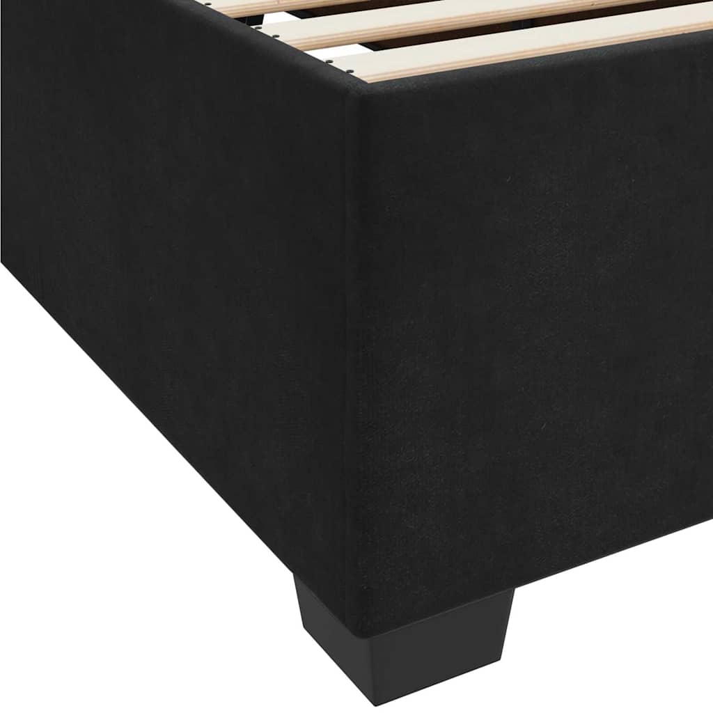 Bettgestell mit Matratze mit Matratze Schwarz 120 x 190 cm Samt