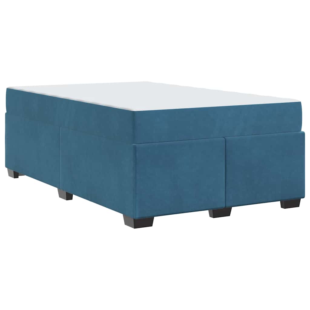 Bettgestell mit Matratze Dunkelblau 120 x 190 cm Samt