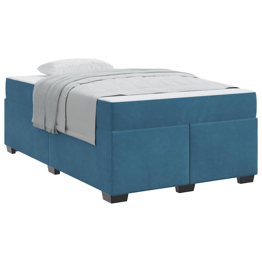 Bettgestell mit Matratze Dunkelblau 120 x 190 cm Samt