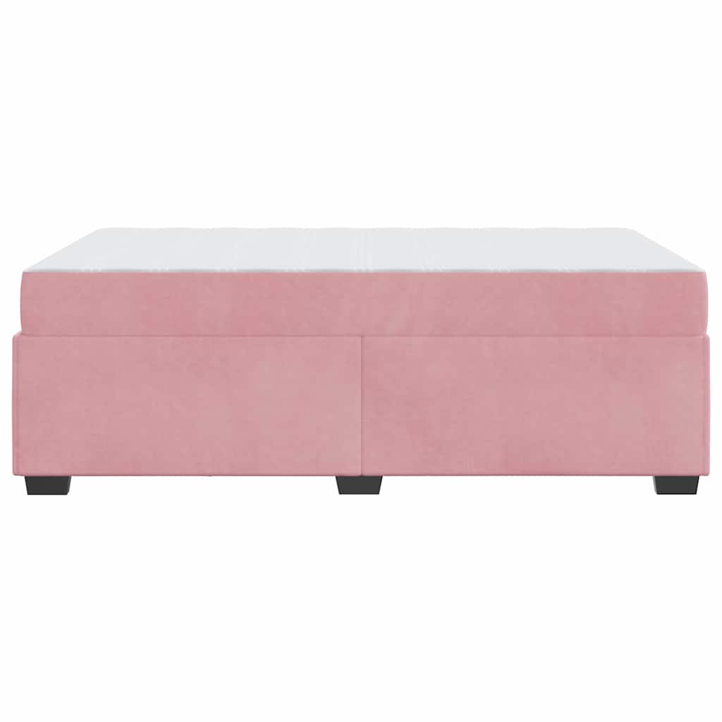 Bettgestell mit Matratze mit Matratze Rosa 120 x 190 cm Samt