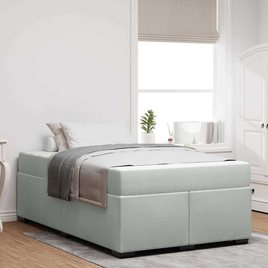 Bettgestell mit Matratze Hellgrau 120 x 200 cm Samt