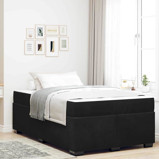 Bettgestell mit Matratze mit Matratze Schwarz 120 x 200 cm Samt