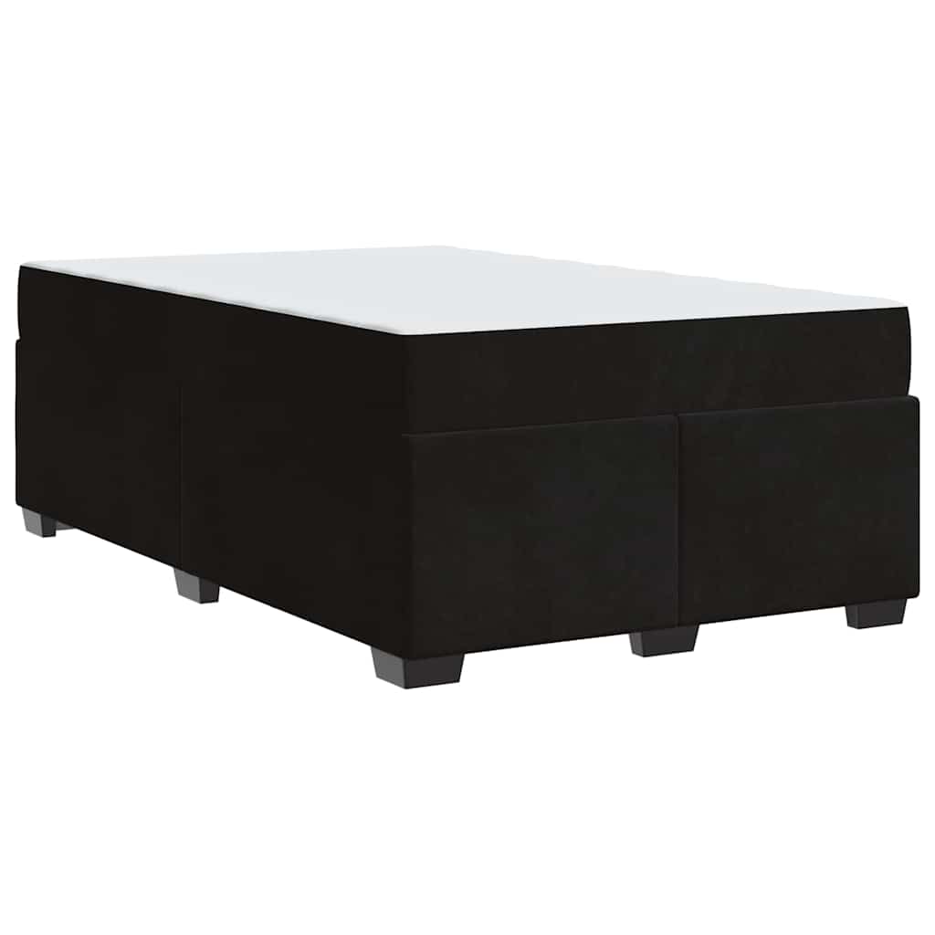 Bettgestell mit Matratze mit Matratze Schwarz 120 x 200 cm Samt