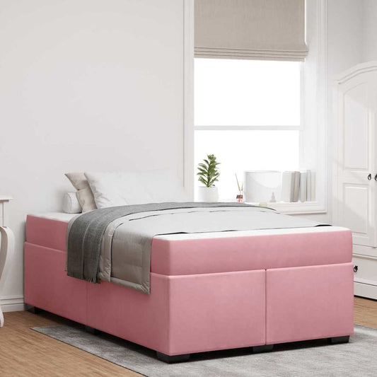 Bettgestell mit Matratze mit Matratze Rosa 120 x 200 cm Samt