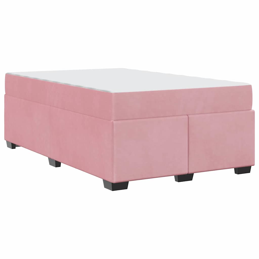 Bettgestell mit Matratze mit Matratze Rosa 120 x 200 cm Samt