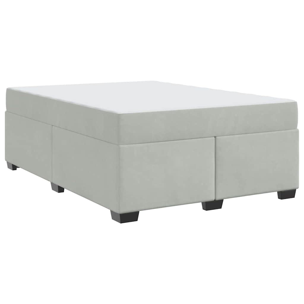 Bettgestell mit Matratze Hellgrau 140 x 200 cm Samt