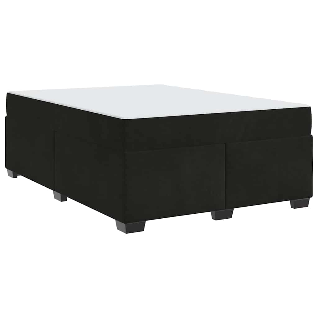 Bettgestell mit Matratze mit Matratze Schwarz 140 x 200 cm Samt