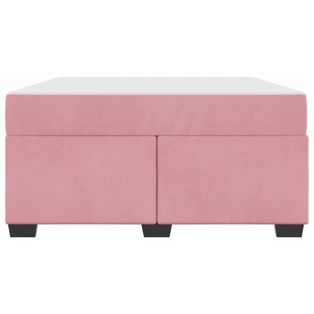 Bettgestell mit Matratze mit Matratze Rosa 140 x 200 cm Samt