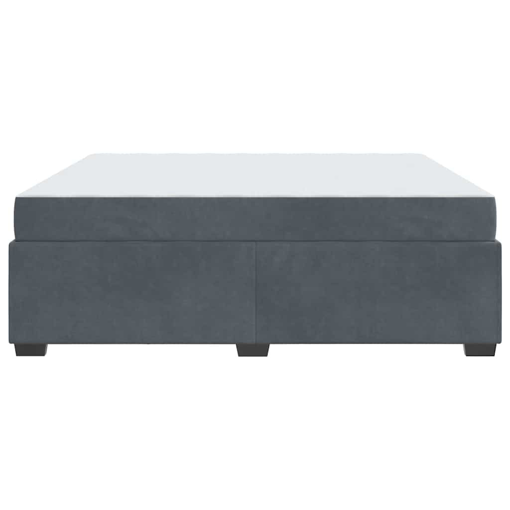 Bettgestell mit Matratze Dunkelgrau 180 x 200 cm Samt