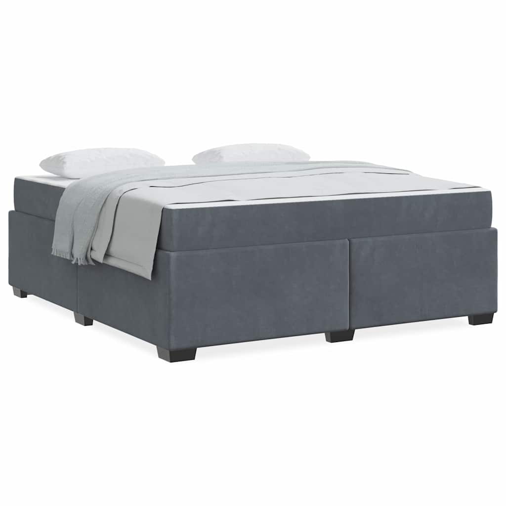 Bettgestell mit Matratze Dunkelgrau 180 x 200 cm Samt
