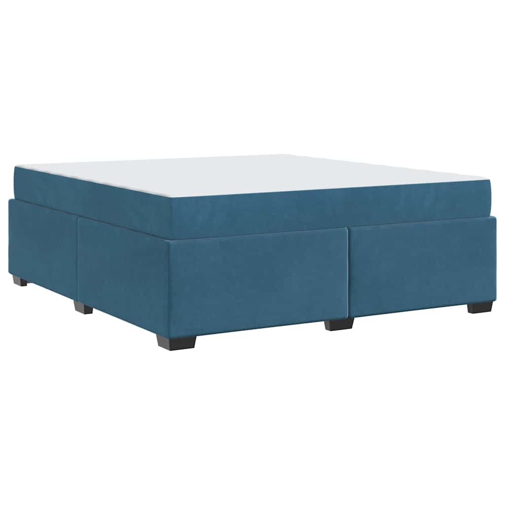 Bettgestell mit Matratze Dunkelblau 180 x 200 cm Samt