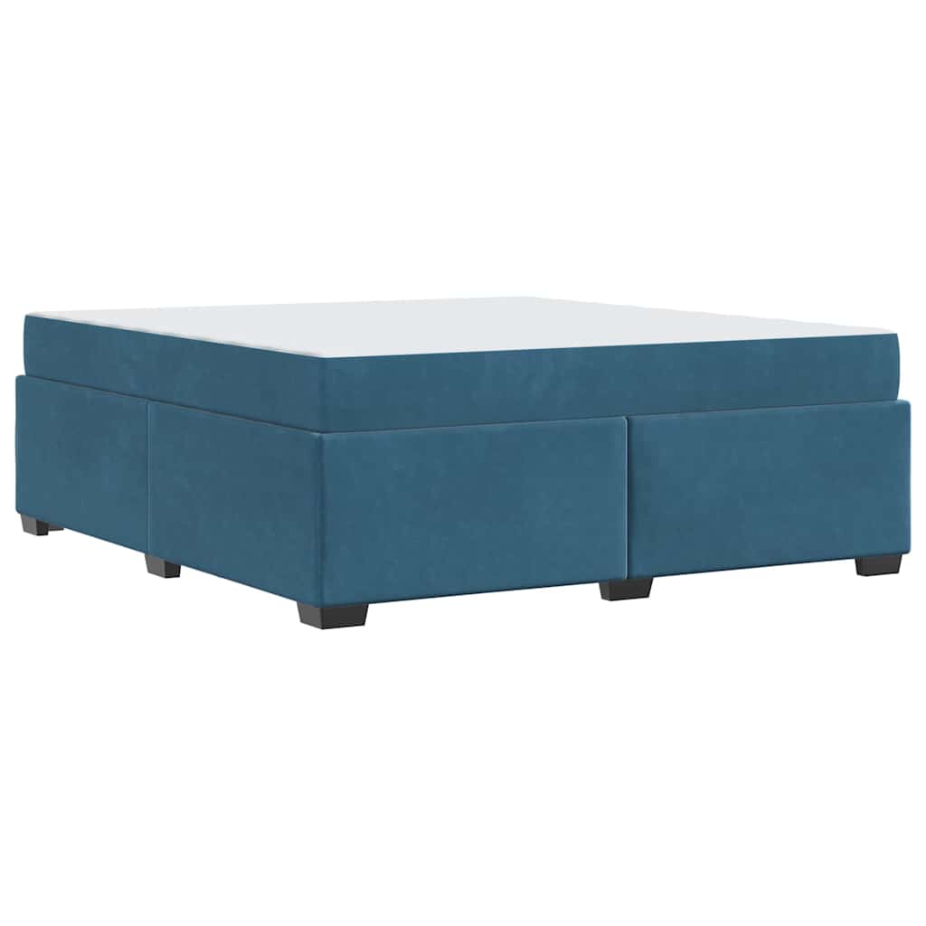 Bettgestell mit Matratze Dunkelblau 180 x 200 cm Samt
