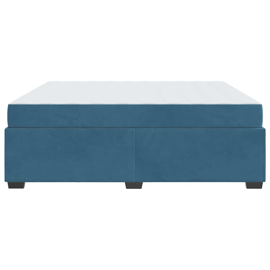 Bettgestell mit Matratze Dunkelblau 180 x 200 cm Samt