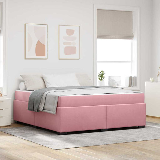Bettgestell mit Matratze Rosa 180 x 200 cm Samt