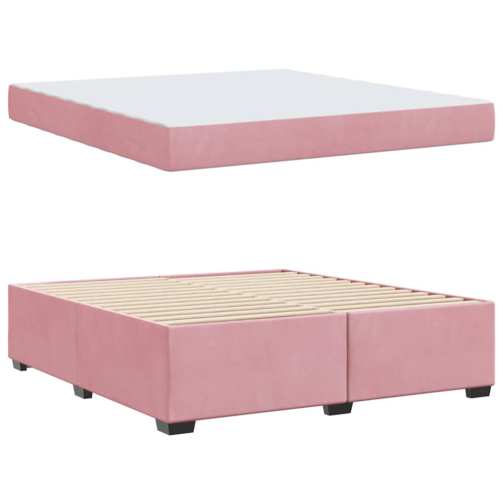 Bettgestell mit Matratze Rosa 180 x 200 cm Samt