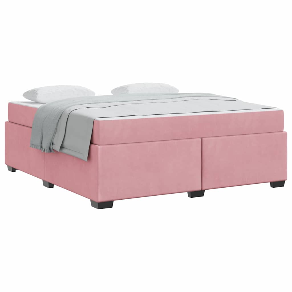 Bettgestell mit Matratze Rosa 180 x 200 cm Samt