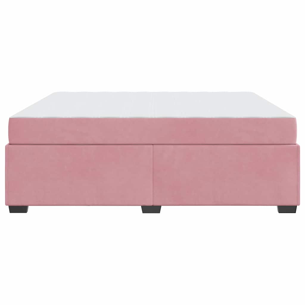 Bettgestell mit Matratze Rosa 180 x 200 cm Samt