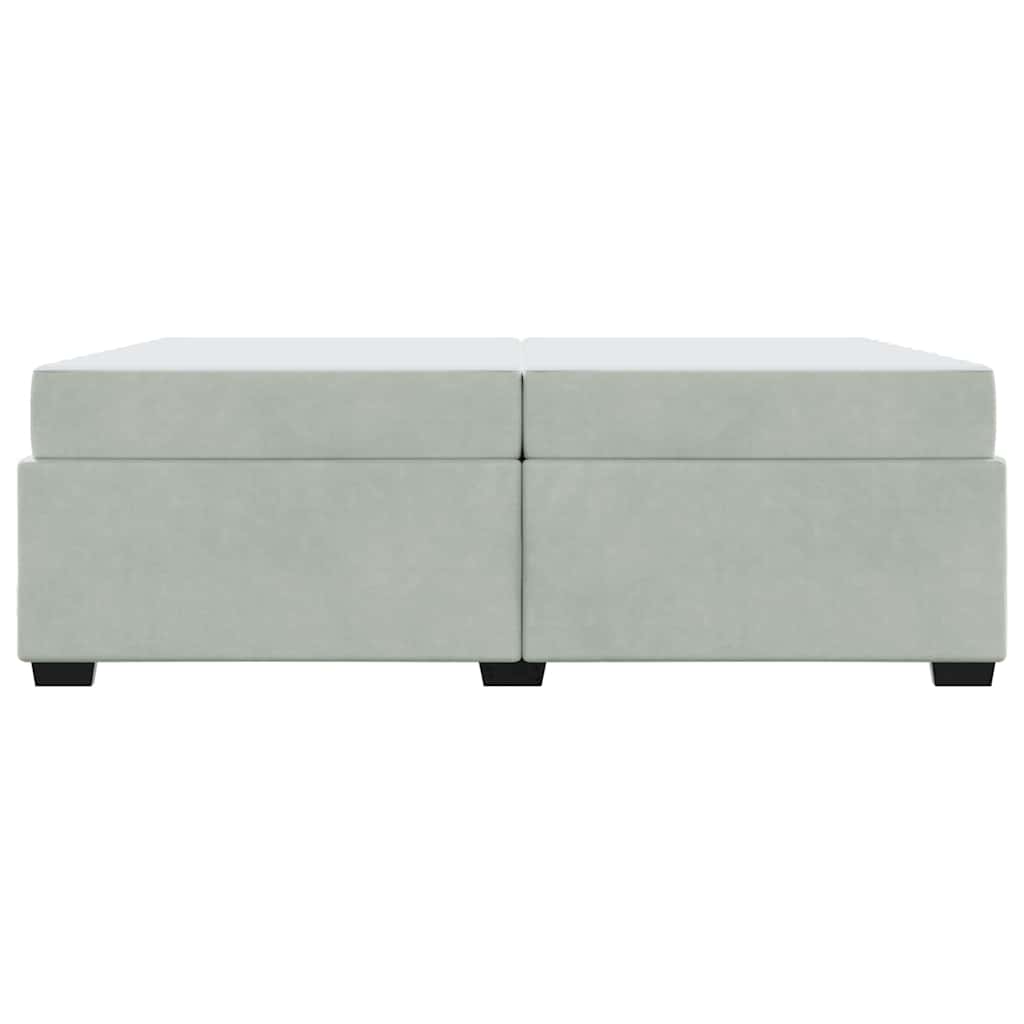 Bettgestell mit Matratze Hellgrau 200 x 200 cm Samt