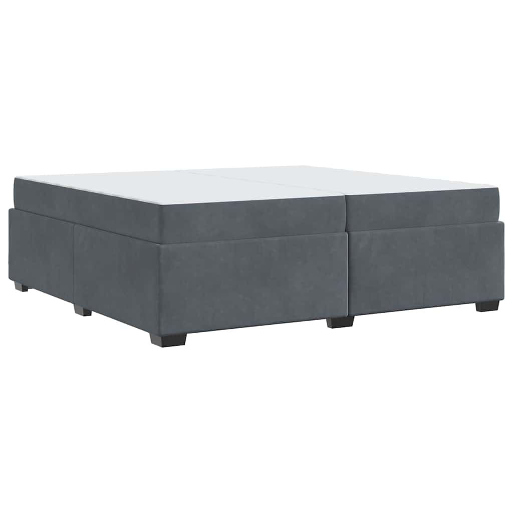 Bettgestell mit Matratze Dunkelgrau 200 x 200 cm Samt