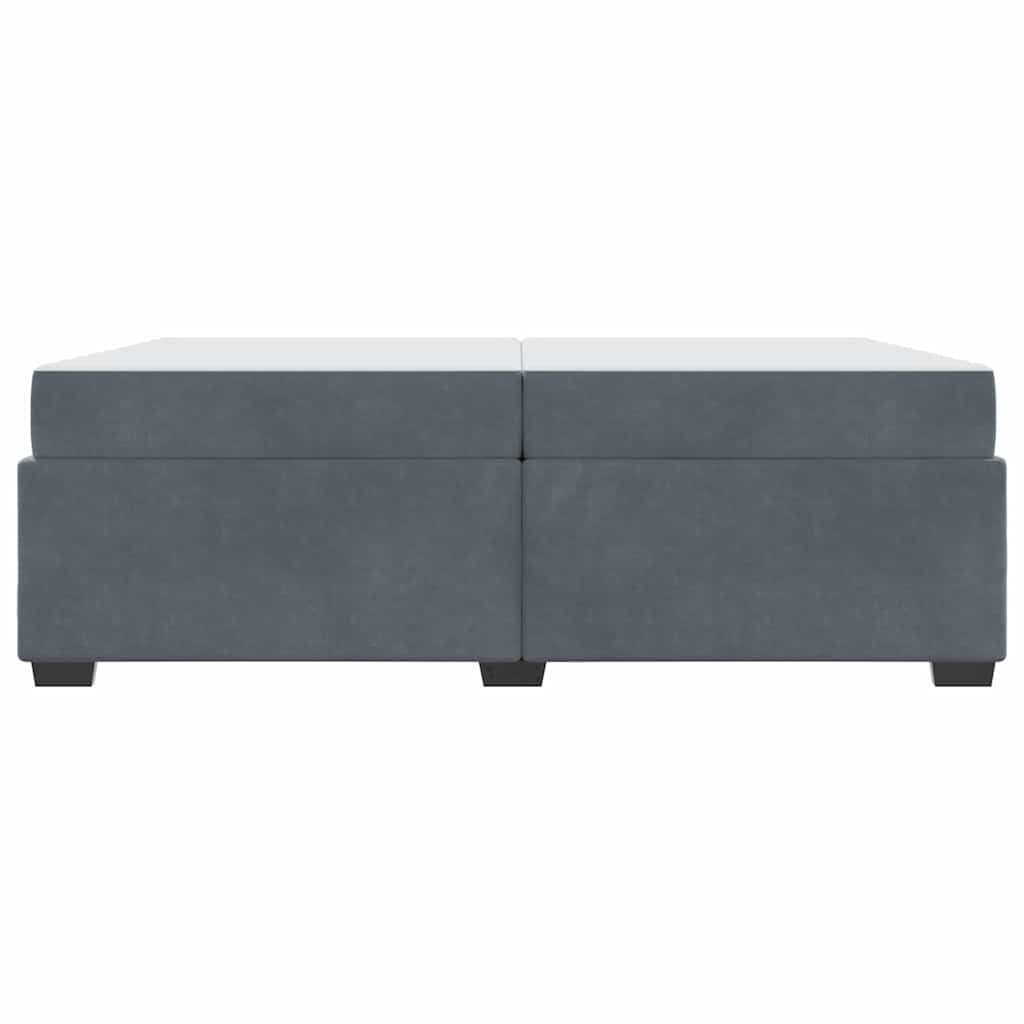 Bettgestell mit Matratze Dunkelgrau 200 x 200 cm Samt