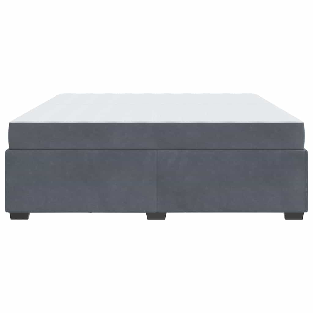 Bettgestell mit Matratze Dunkelgrau 200 x 200 cm Samt
