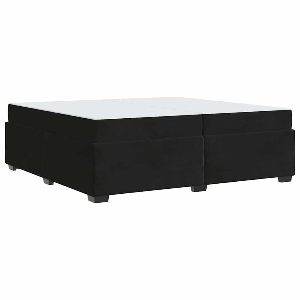 Bettgestell mit Matratze Schwarz 200 x 200 cm Samt