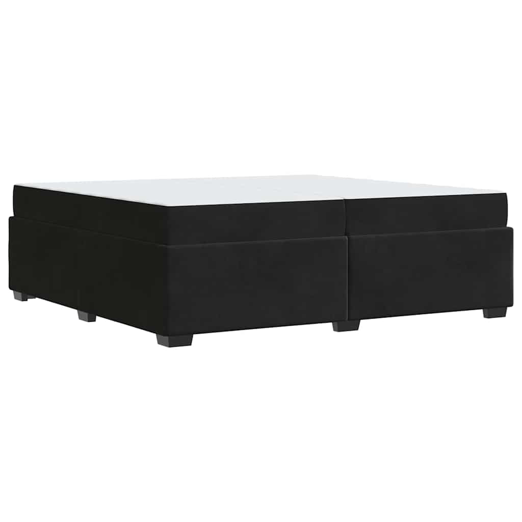 Bettgestell mit Matratze Schwarz 200 x 200 cm Samt