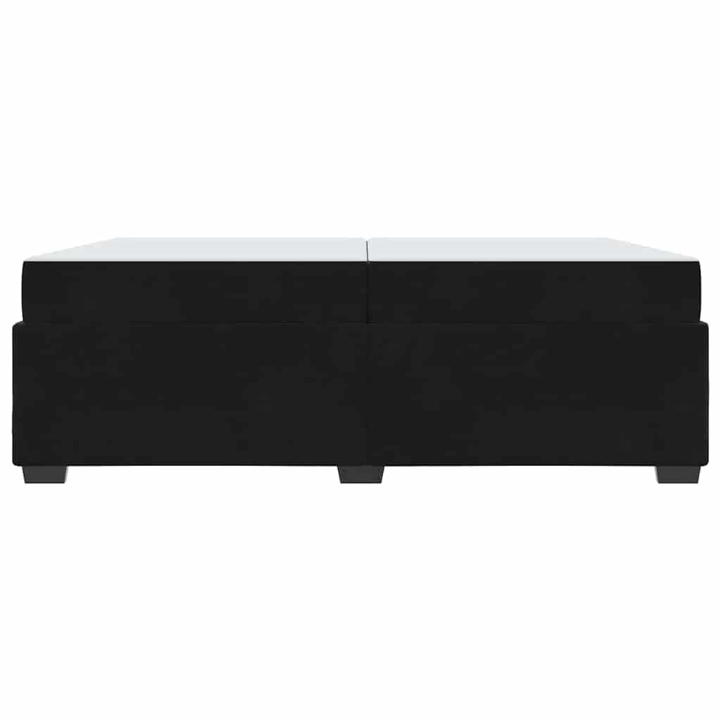 Bettgestell mit Matratze Schwarz 200 x 200 cm Samt