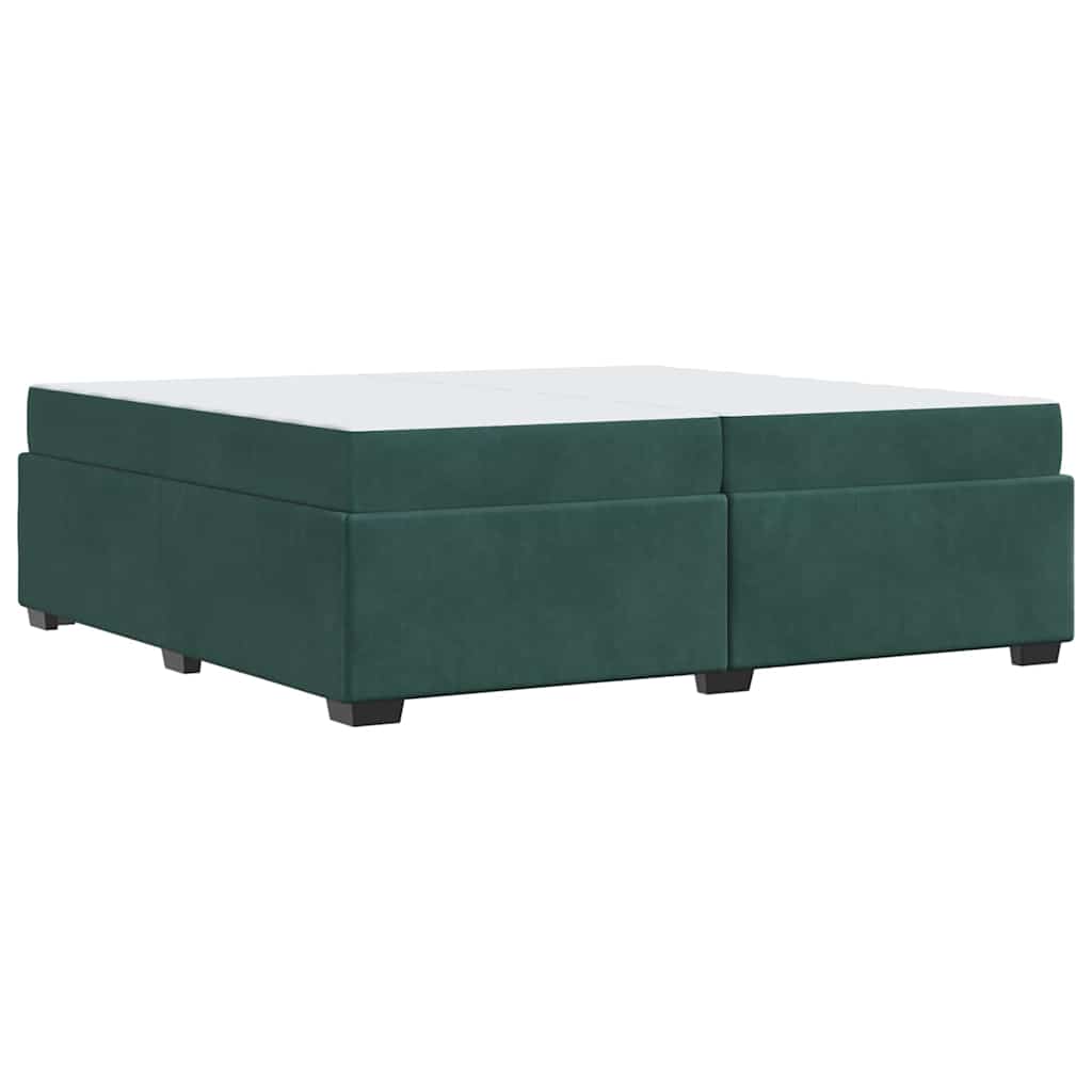 Bettgestell mit Matratze Dunkelgrün 200 x 200 cm Samt
