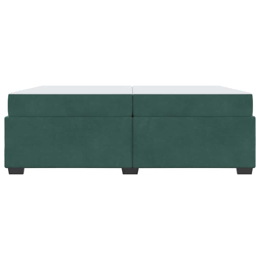 Bettgestell mit Matratze Dunkelgrün 200 x 200 cm Samt