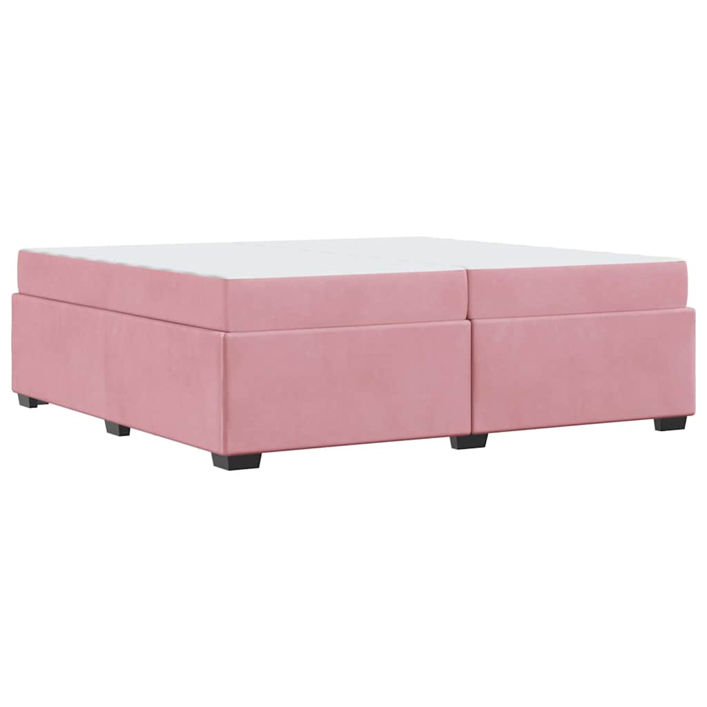 Bettgestell mit Matratze Rosa 200 x 200 cm Samt