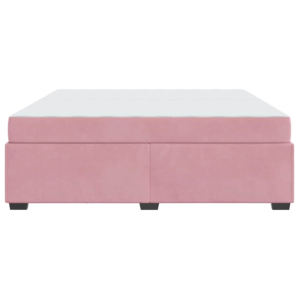 Bettgestell mit Matratze Rosa 200 x 200 cm Samt