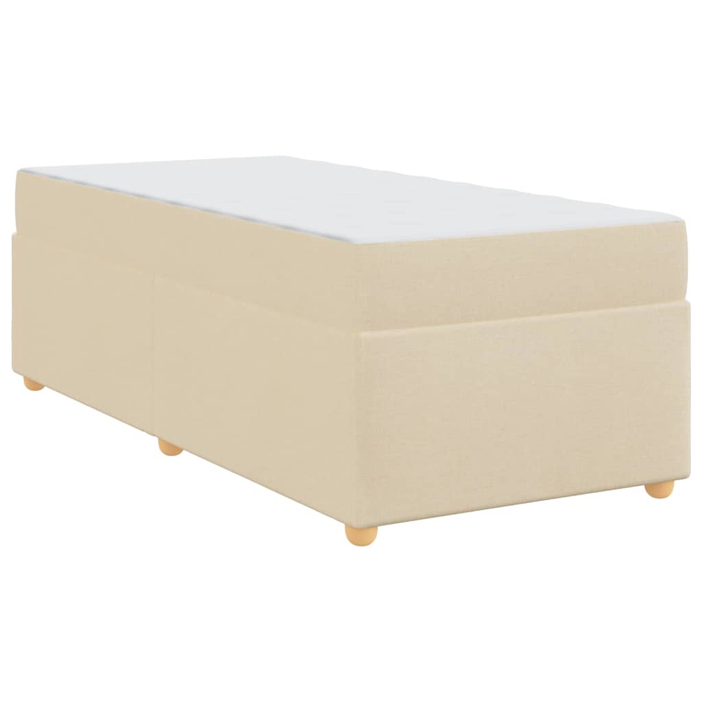 Bettgestell mit Matratze Creme 80 x 200 cm Stoff