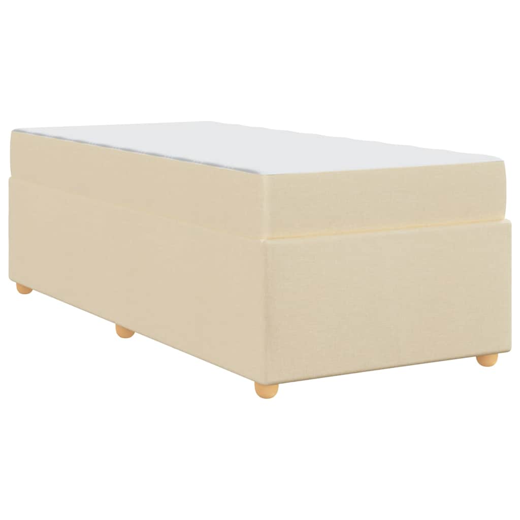 Bettgestell mit Matratze Creme 80 x 200 cm Stoff