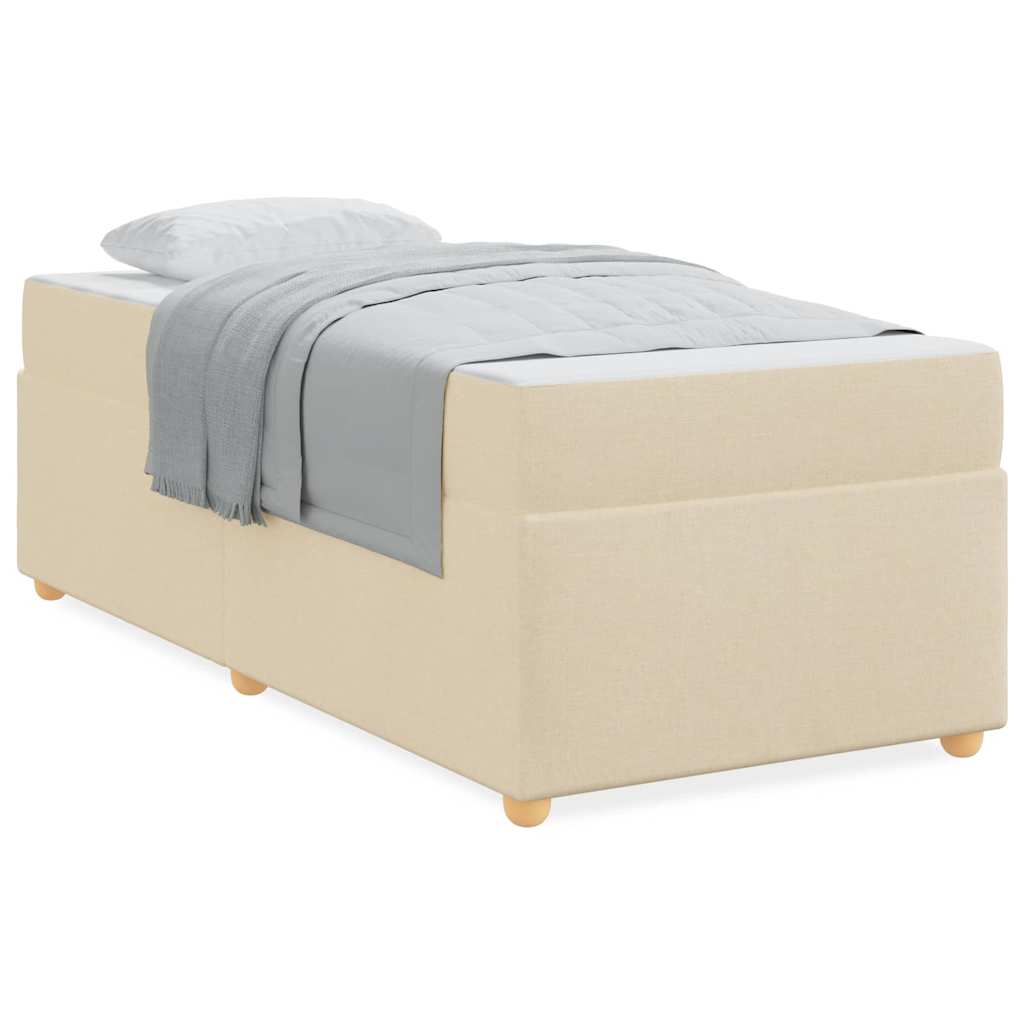 Bettgestell mit Matratze Creme 80 x 200 cm Stoff