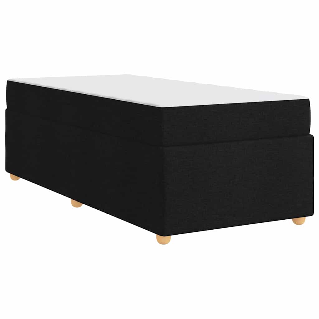 Bettgestell mit Matratze Schwarz 90 x 190 cm Stoff