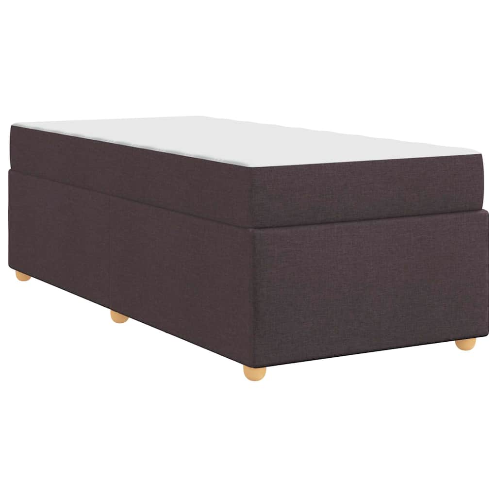 Bettgestell mit Matratze Dunkelbraun 90 x 190 cm Stoff