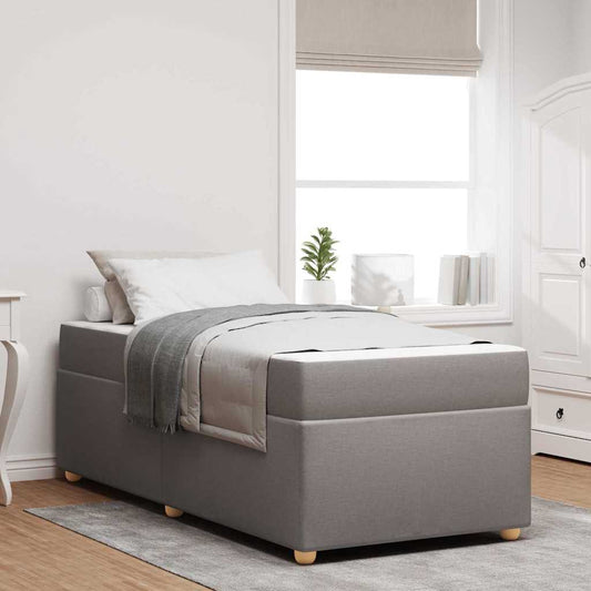 Bettgestell mit Matratze Taupe 90 x 190 cm Stoff