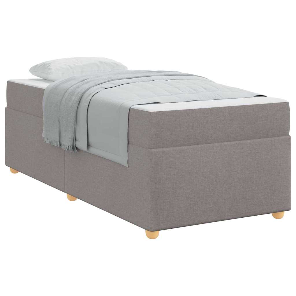 Bettgestell mit Matratze Taupe 90 x 190 cm Stoff